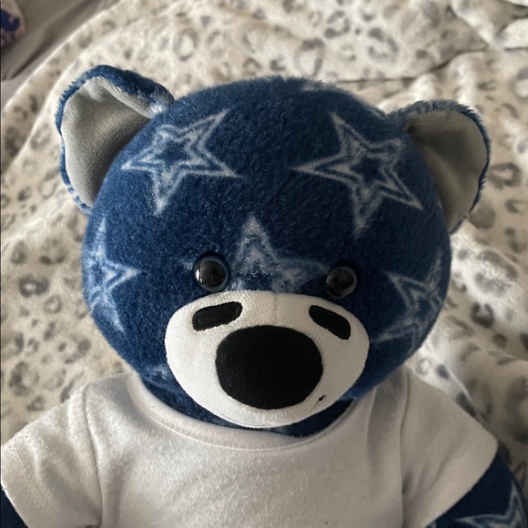 Blue Starry Cowboys Teddy Bear with White Outfit - Picture 3 of 3